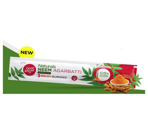 Good Knight Naturals Neem Agarbatti AntiMosquito Sticks, Low Smoke (1 Box - 12 Pack)