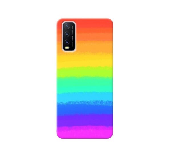 GEMS Rainbow Pattern Design 2 Back Cover for Vivo Y12s