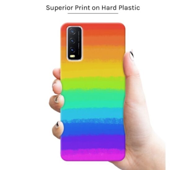 GEMS Rainbow Pattern Design 2 Back Cover for Vivo Y12s