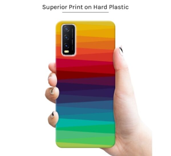 GEMS Rainbow Pattern Design 3 Back Cover for Vivo Y12s