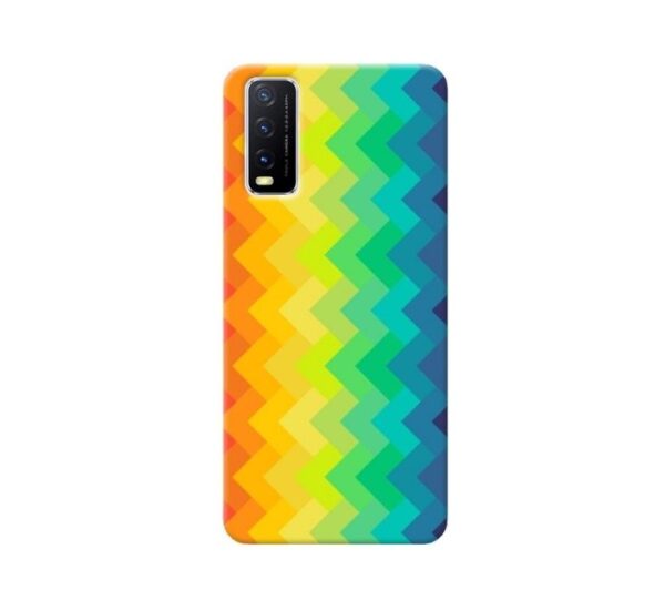 GEMS Rainbow Pattern Design 4 Back Cover for Vivo Y12s