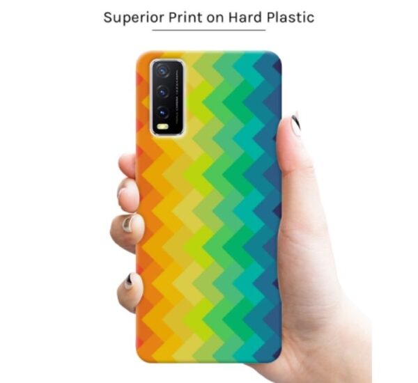 GEMS Rainbow Pattern Design 4 Back Cover for Vivo Y12s